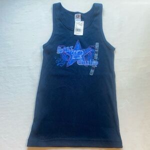 Vintage Y2K Ellemennō Tank Top NWT Crown Star Graphic Mervyn's Deadstock